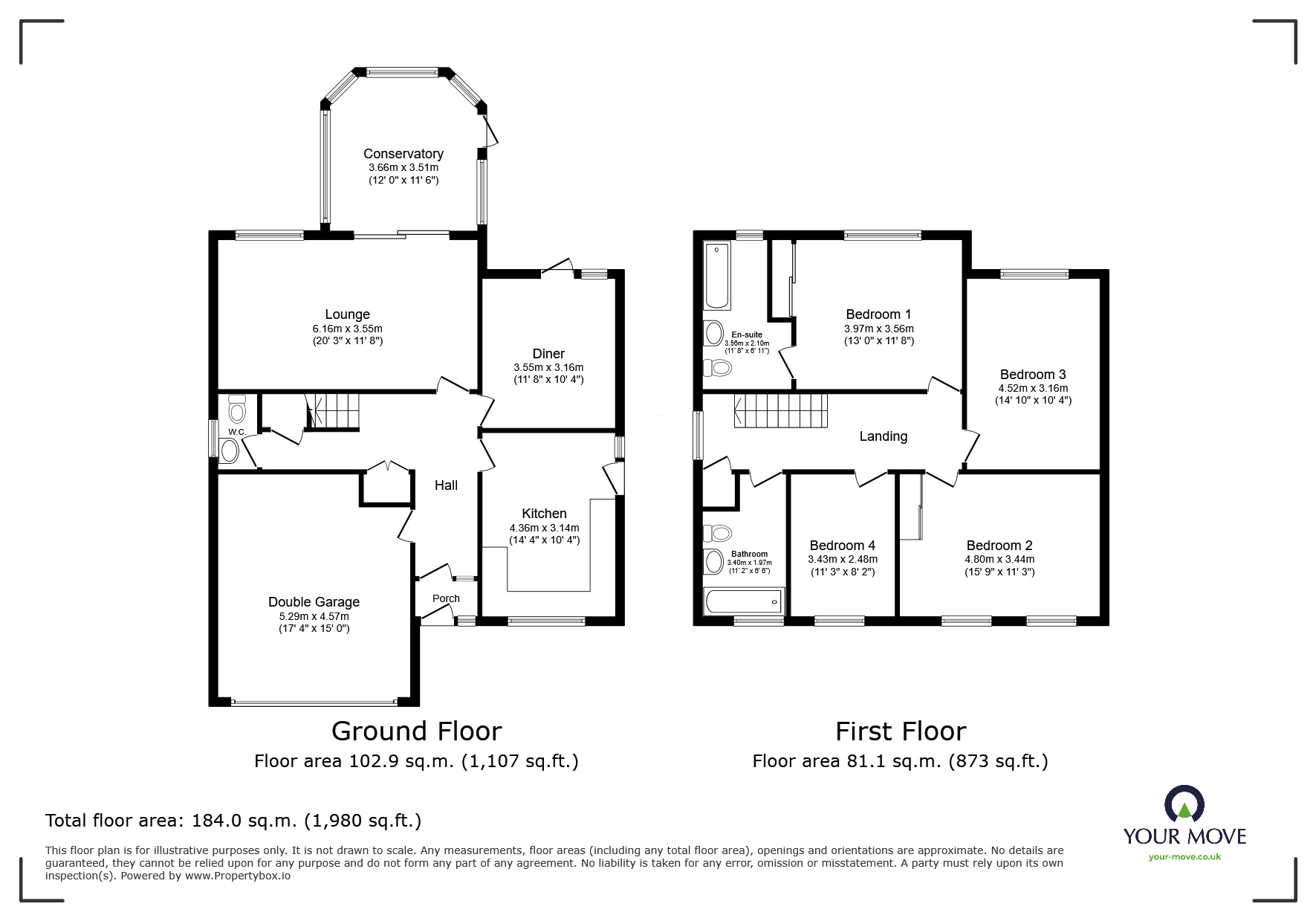 Floorplan of 4 bedroom Detached House for sale, Highwoods Avenue, Bexhill-On-Sea, East Sussex, TN39