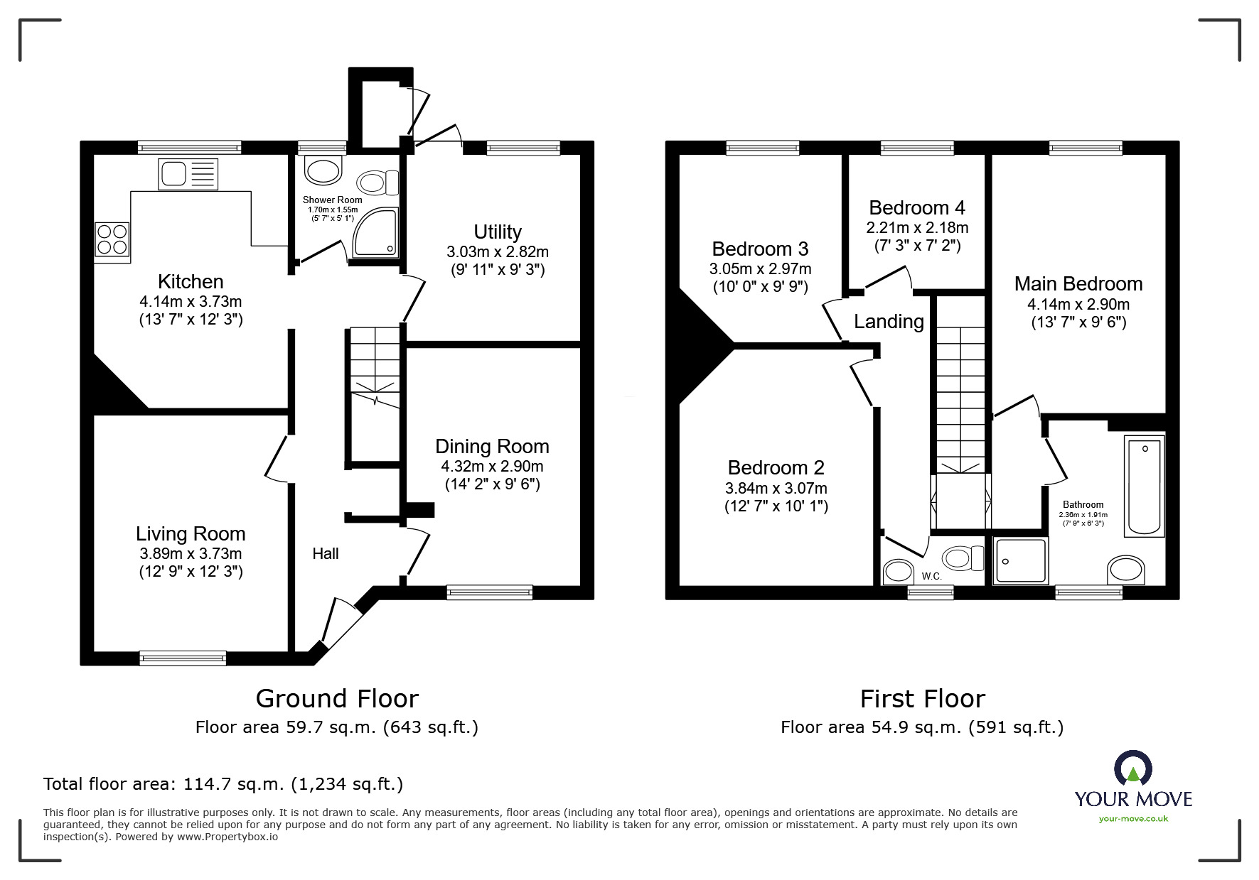 Floorplan of 4 bedroom Semi Detached House for sale, Turkey Road, Bexhill-on-Sea, East Sussex, TN39