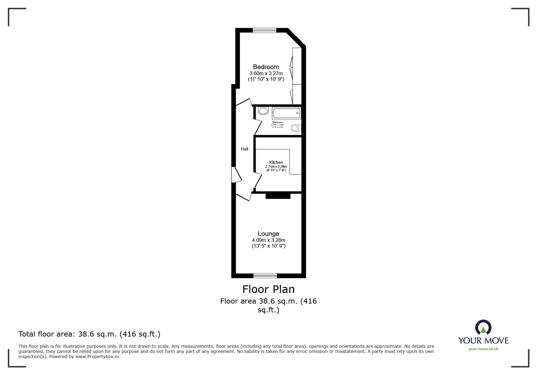 Floorplan of 1 bedroom  Flat for sale, Eversfield Place, St. Leonards-on-Sea, East Sussex, TN37