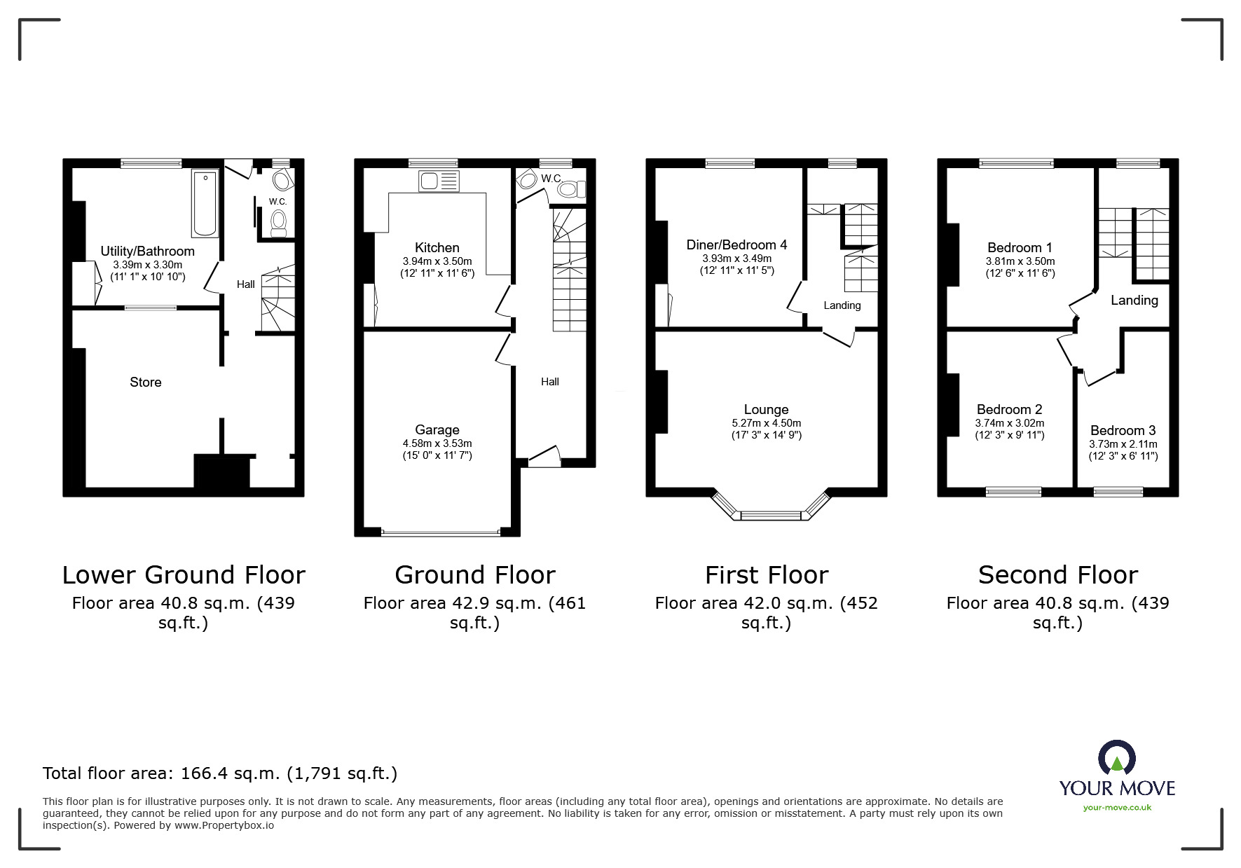 Floorplan of 4 bedroom Mid Terrace House for sale, Hughenden Road, Hastings, East Sussex, TN34