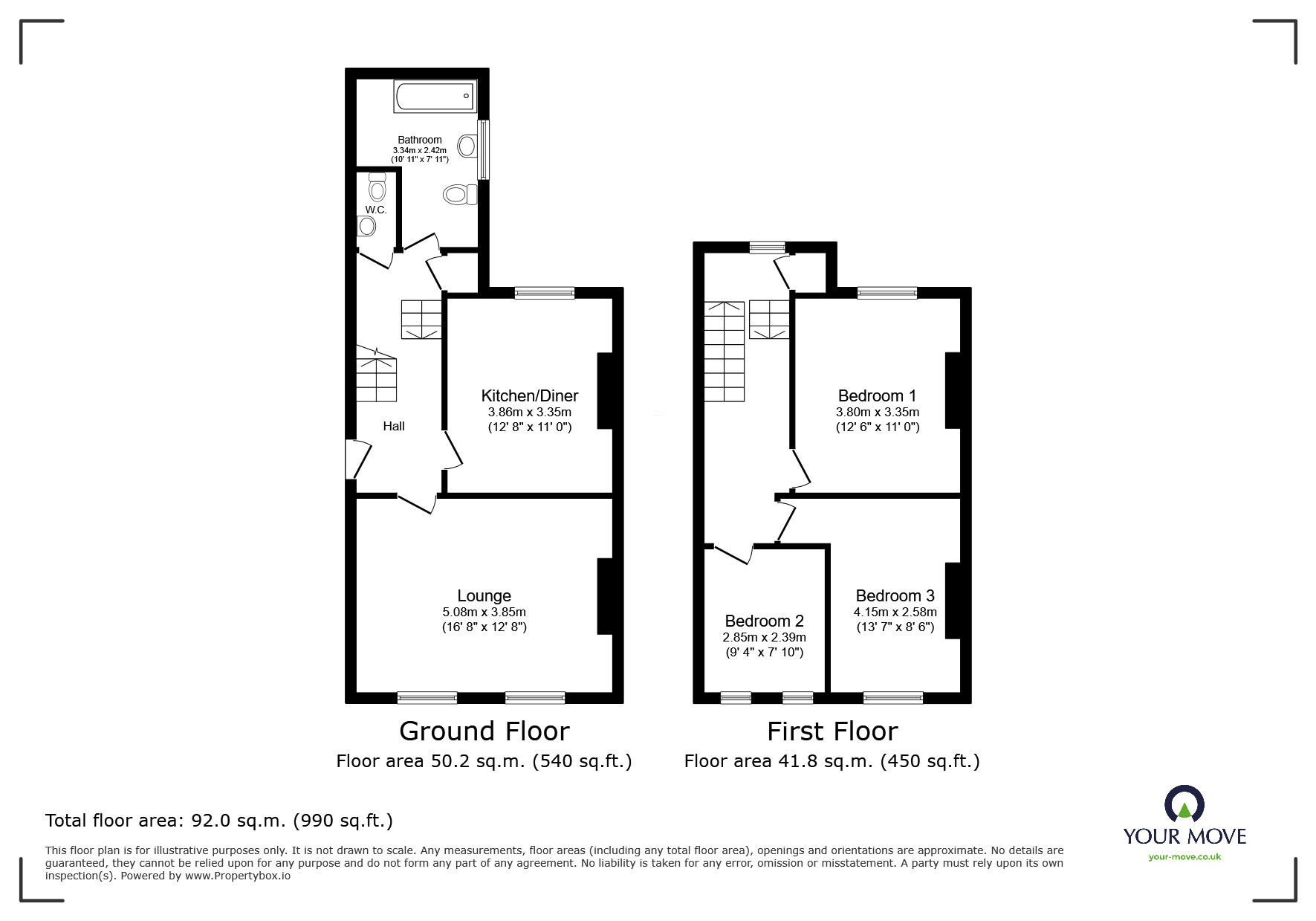 Floorplan of 3 bedroom  Flat for sale, Hughenden Road, Hastings, East Sussex, TN34