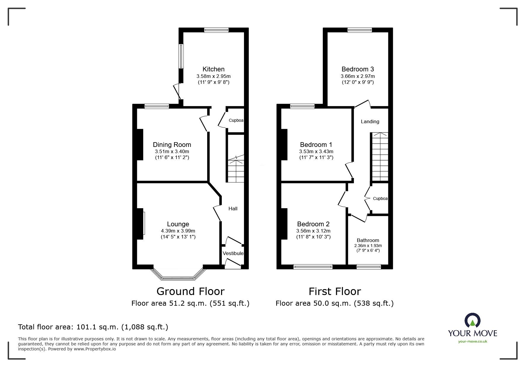Floorplan of 3 bedroom End Terrace House to rent, Burry Road, St. Leonards-on-Sea, East Sussex, TN37