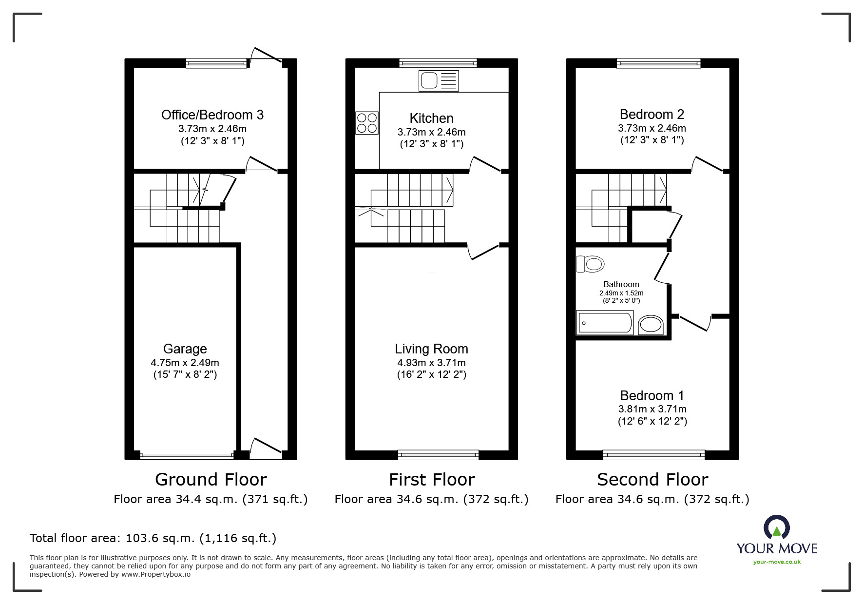 Floorplan of 3 bedroom Mid Terrace House for sale, Chatham Road, St. Leonards-on-Sea, East Sussex, TN37