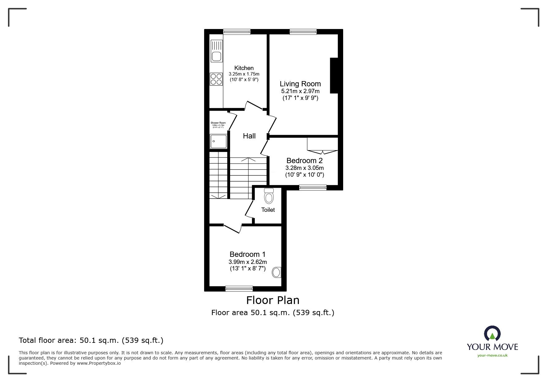 Floorplan of 2 bedroom Flat for sale, Magdalen Road, St. Leonards-on-Sea, East Sussex, TN37