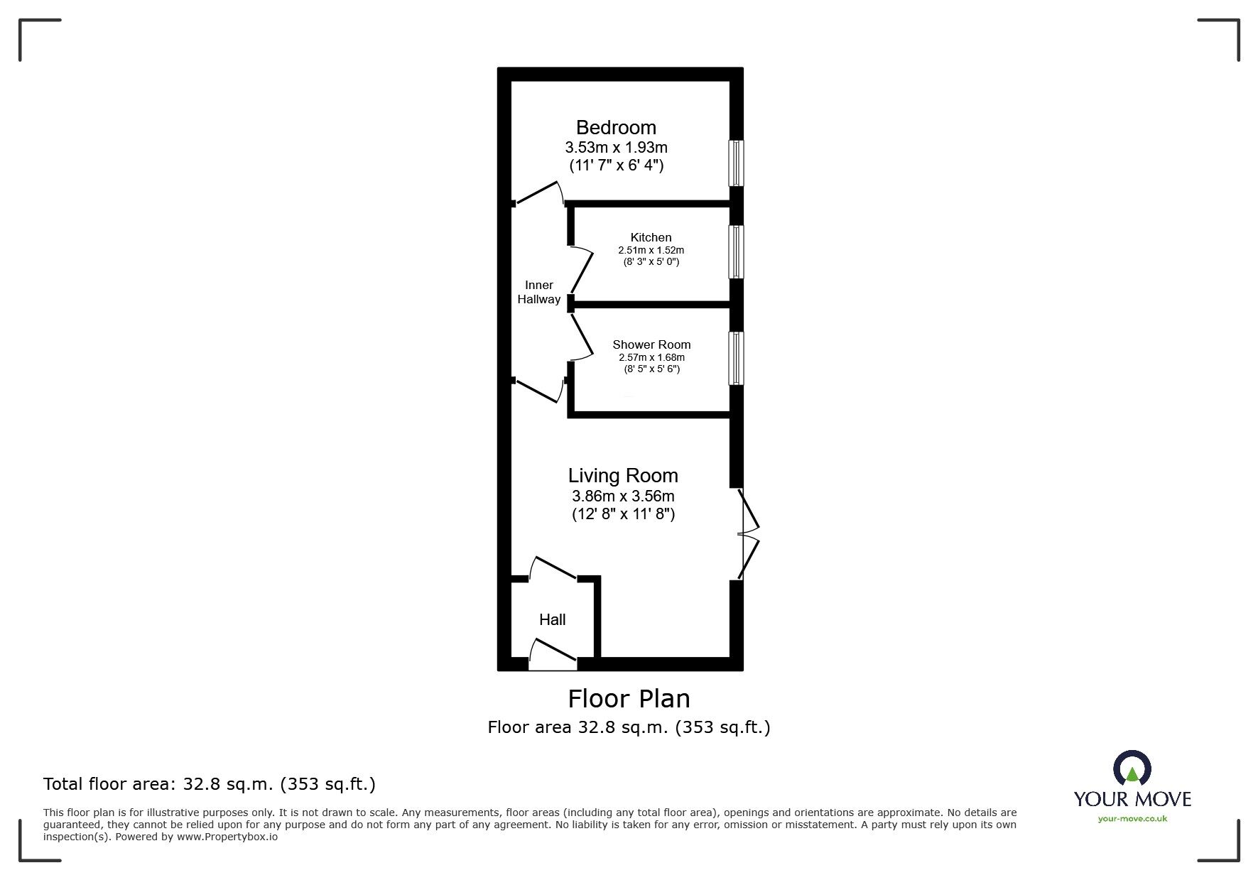 Floorplan of 1 bedroom  Flat to rent, Havelock Road, Hastings, East Sussex, TN34