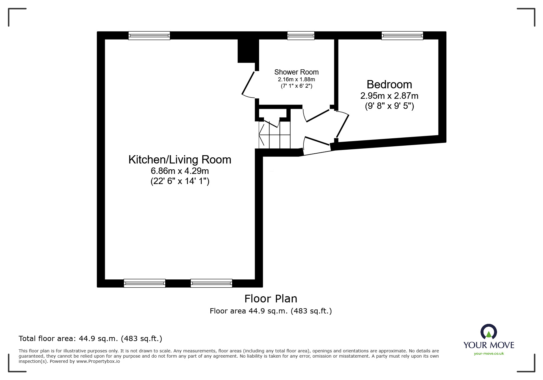 Floorplan of 1 bedroom  Flat to rent, Station Road, Hastings, East Sussex, TN34