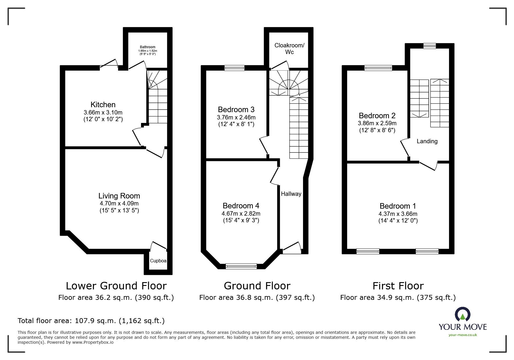 Floorplan of 4 bedroom End Terrace House to rent, St. Marys Road, Hastings, East Sussex, TN34