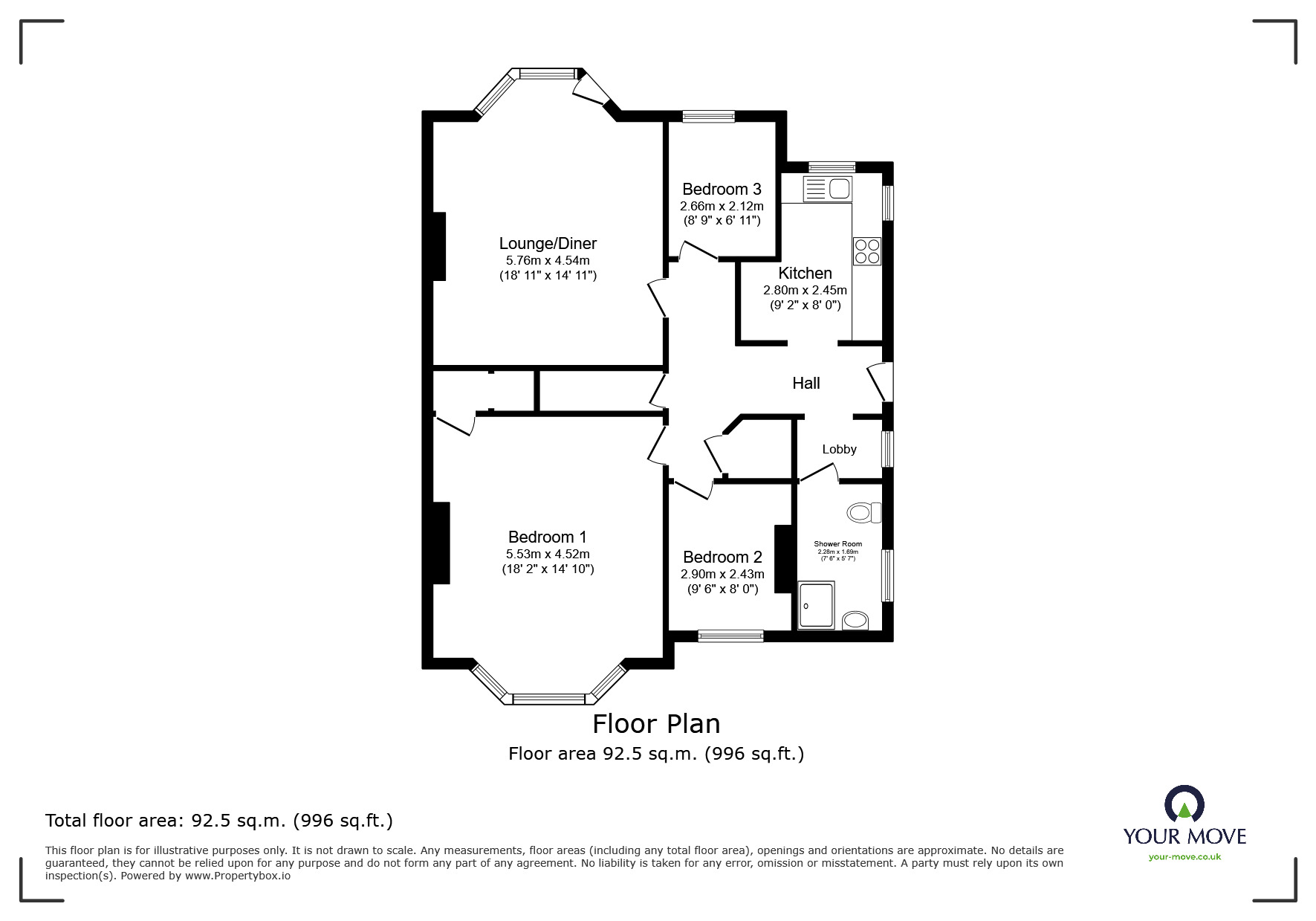 Floorplan of 3 bedroom  Flat for sale, Baldslow Road, Hastings, East Sussex, TN34