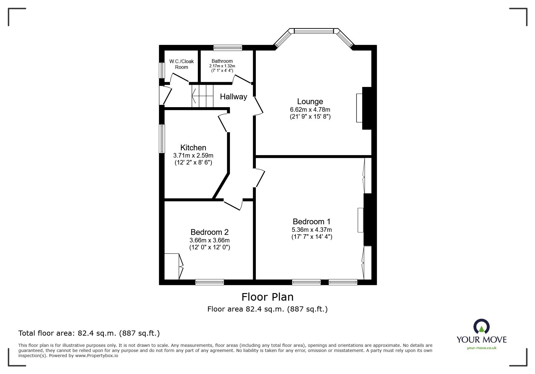 Floorplan of 2 bedroom Flat to rent, Dane Road, St. Leonards-on-Sea, East Sussex, TN38