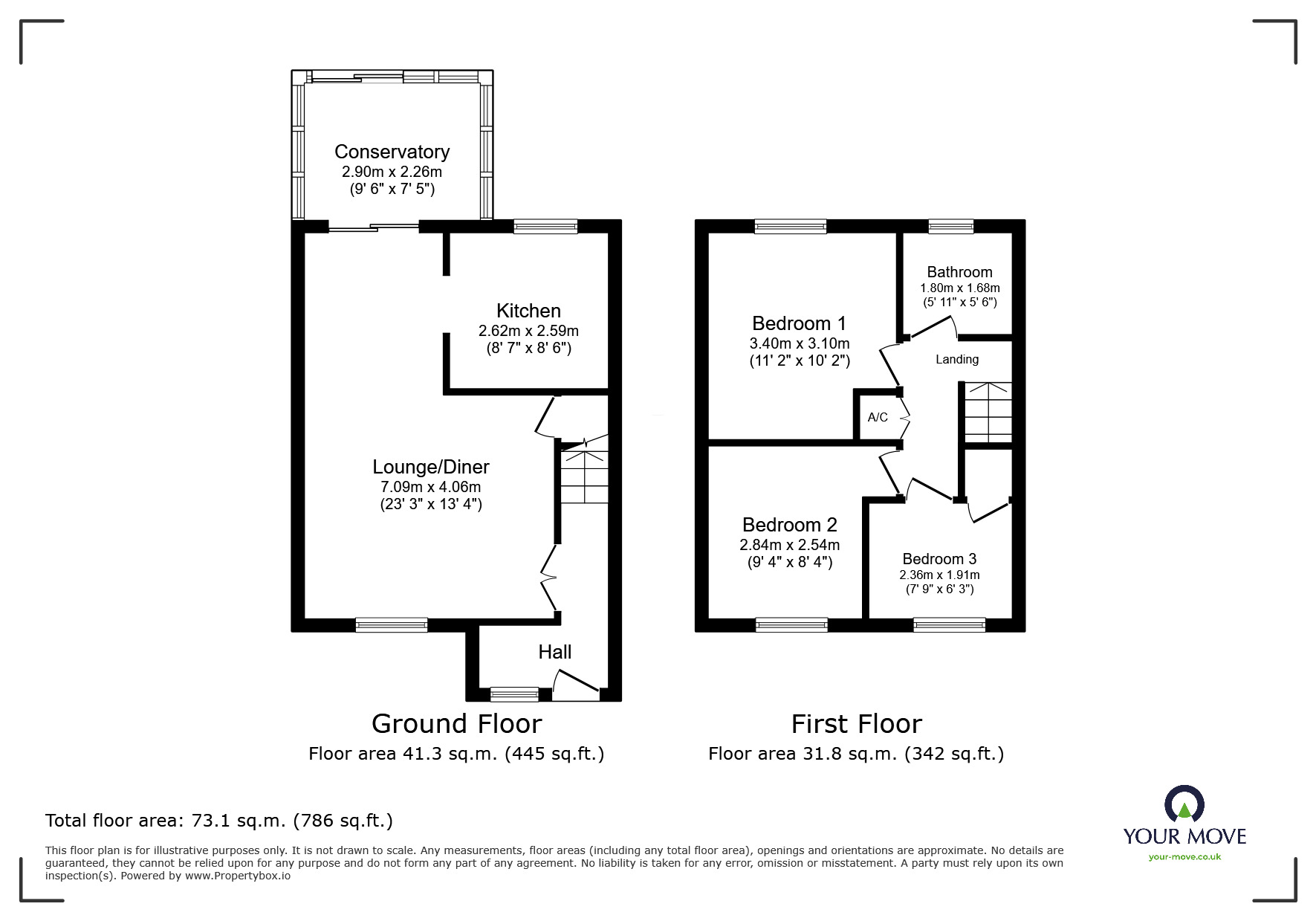 Floorplan of 3 bedroom Semi Detached House to rent, Freshwater Avenue, Hastings, East Sussex, TN34