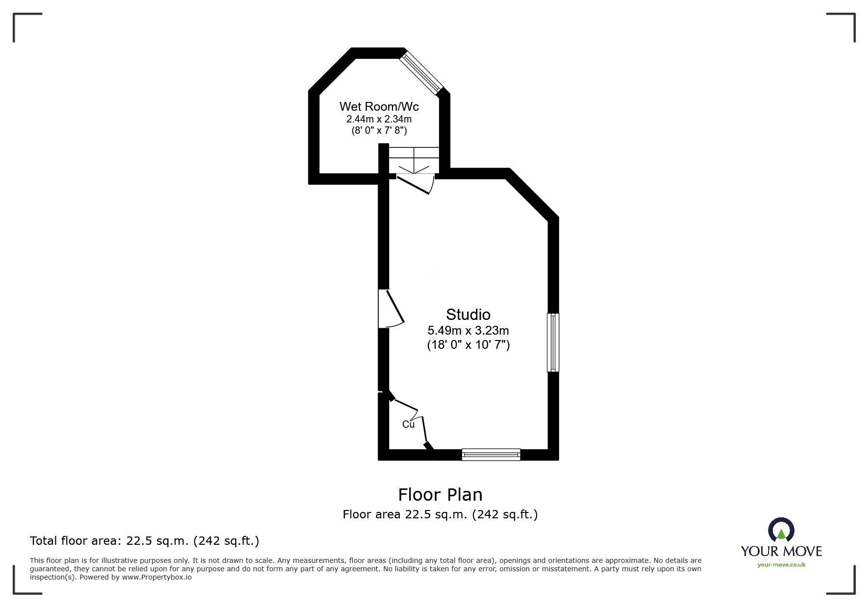 Floorplan of 1 bedroom  Flat to rent, Wellington Square, Hastings, East Sussex, TN34