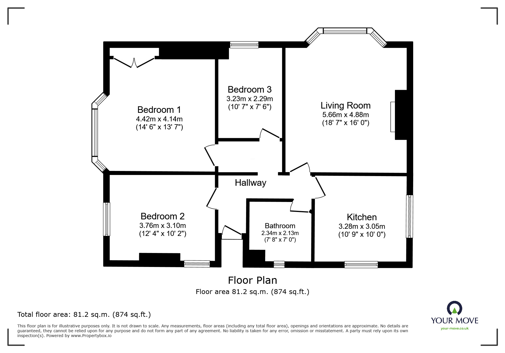 Floorplan of 3 bedroom  Flat to rent, St. Johns Road, St. Leonards-on-Sea, East Sussex, TN37