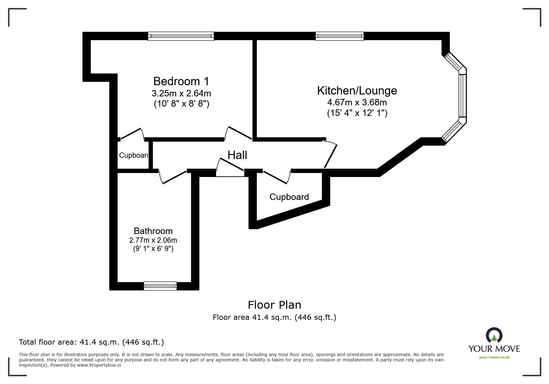 Floorplan of 1 bedroom Flat to rent, Queens Road, Hastings, East Sussex, TN34