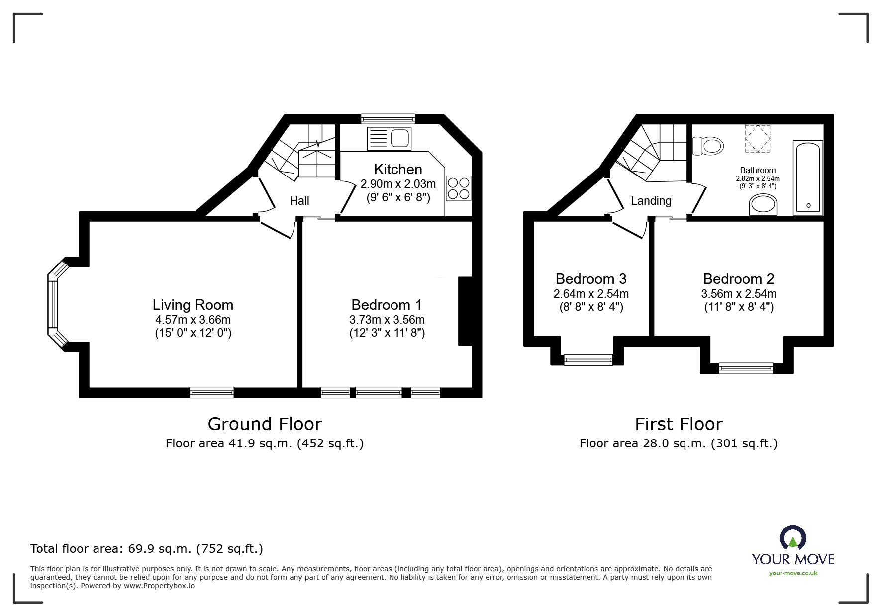 Floorplan of 3 bedroom Flat to rent, Queens Road, Hastings, East Sussex, TN34