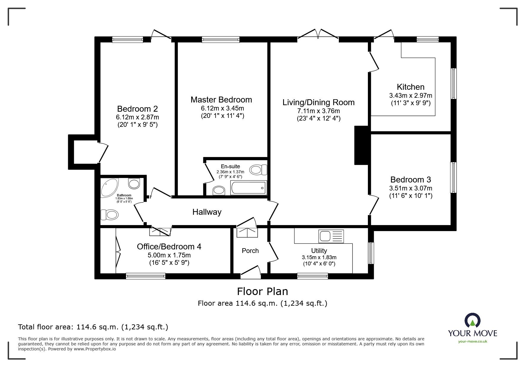 Floorplan of 4 bedroom Semi Detached Bungalow for sale, Ivyhouse Lane, Hastings, East Sussex, TN35