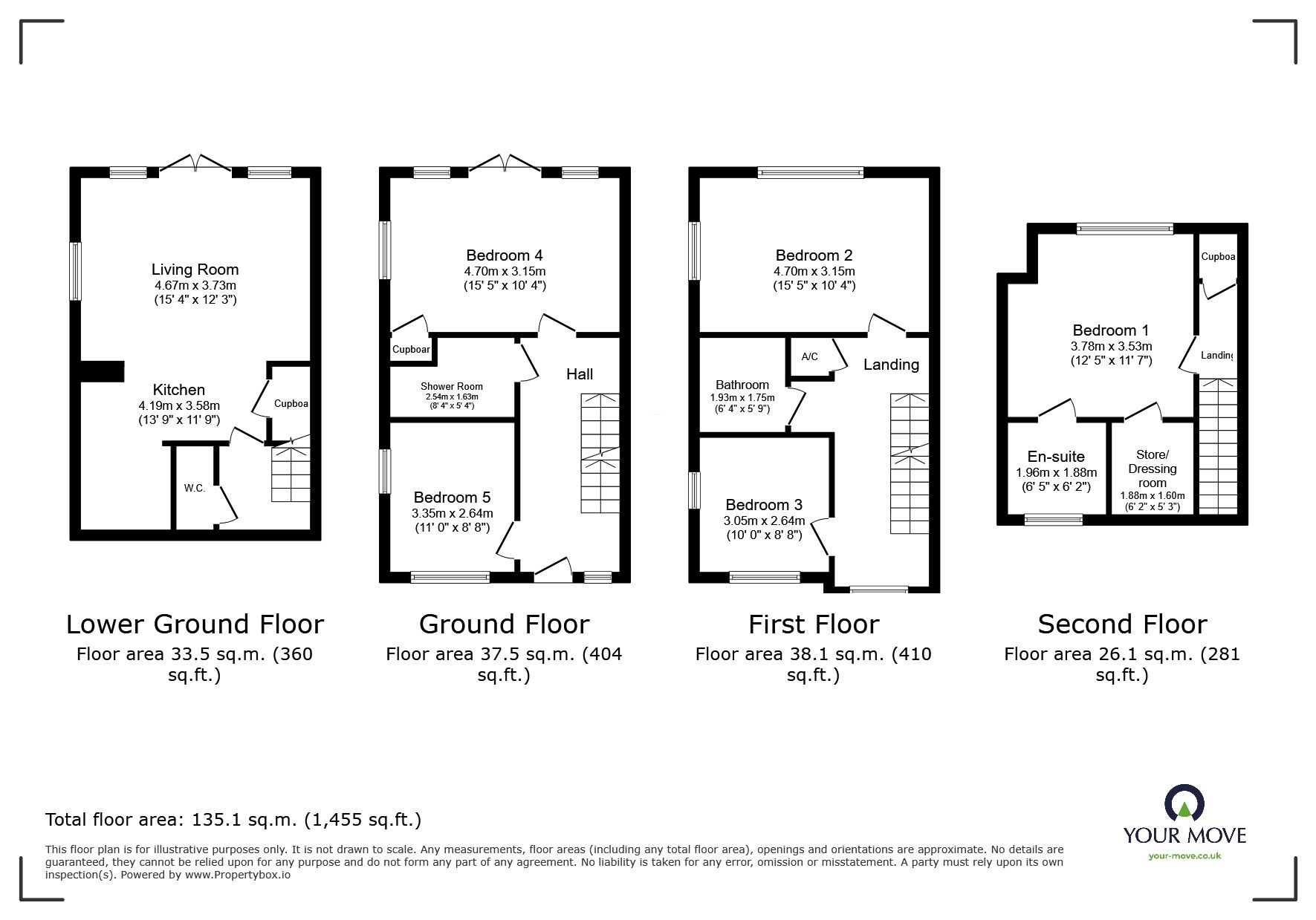 Floorplan of 5 bedroom Semi Detached House to rent, Stanislas Place, St. Leonards-on-Sea, East Sussex, TN38
