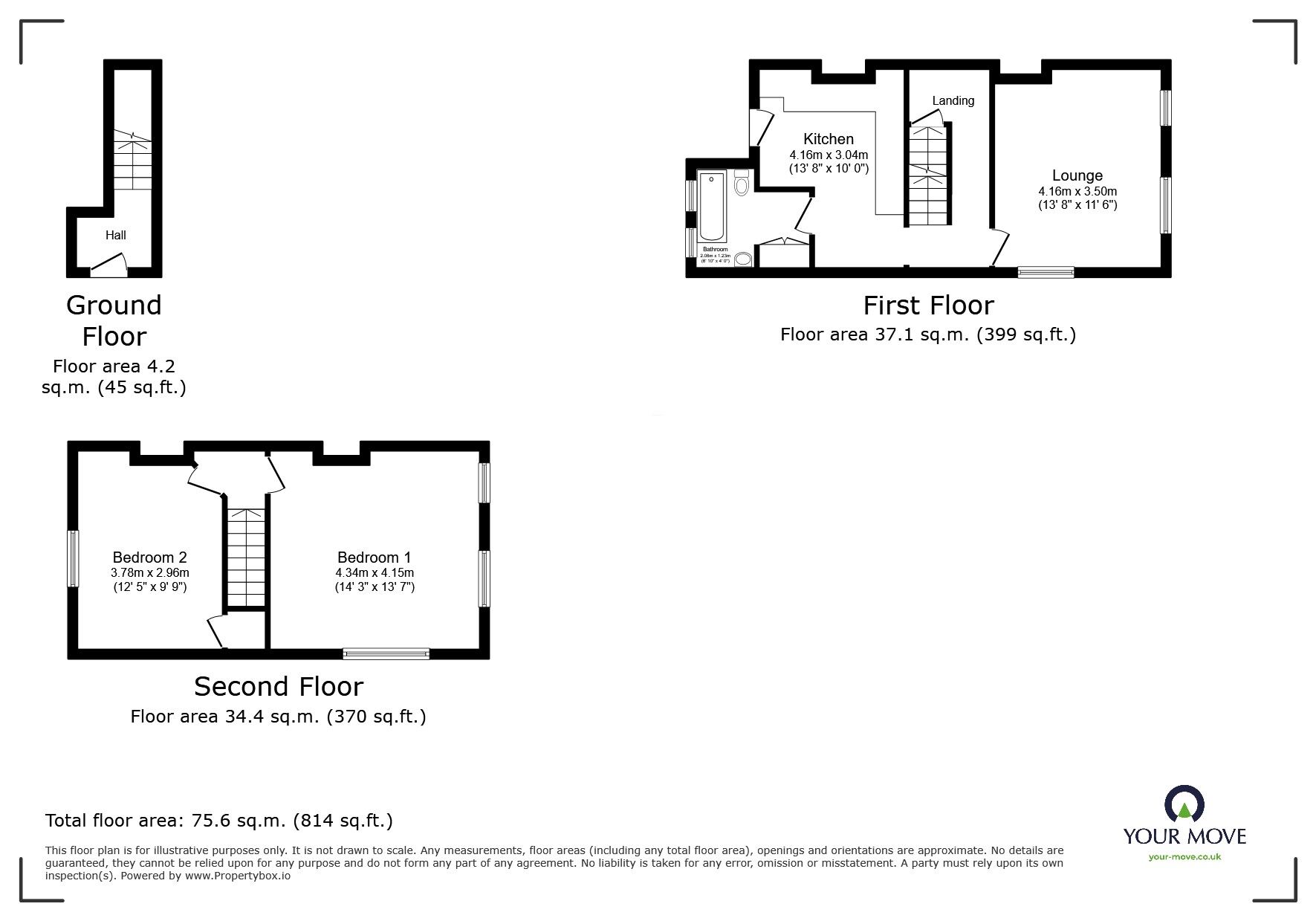 Floorplan of 2 bedroom Flat for sale, Gladstone Terrace, Hastings, TN34