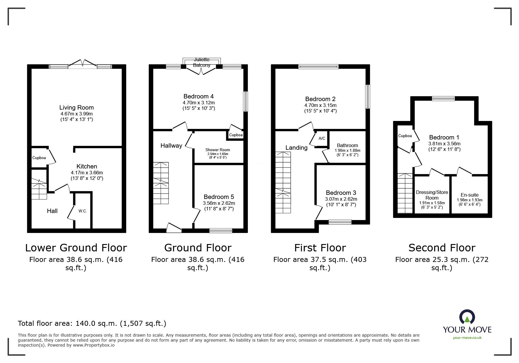 Floorplan of 5 bedroom Semi Detached House to rent, Stanislas Place, St. Leonards-on-Sea, East Sussex, TN38