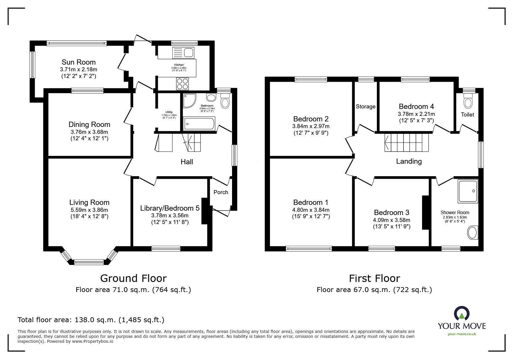 Floorplan of 5 bedroom Detached House for sale, Fearon Road, Hastings, East Sussex, TN34