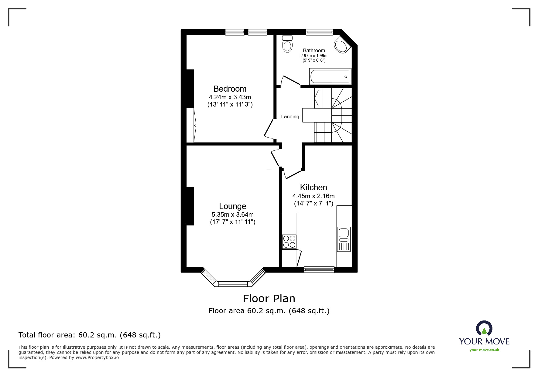 Floorplan of 1 bedroom Flat for sale, Milward Crescent, Hastings, East Sussex, TN34