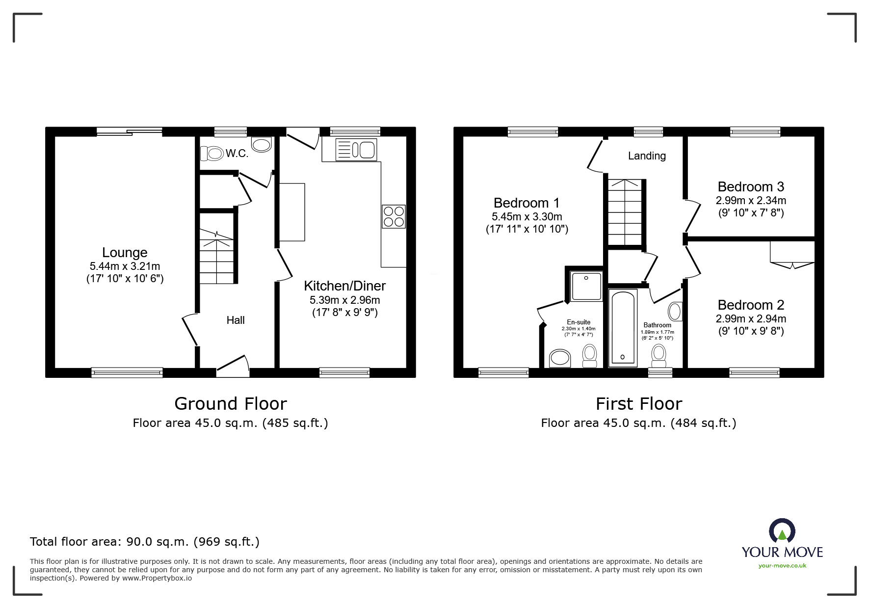 Floorplan of 3 bedroom Detached House for sale, Carvel Court, St. Leonards-on-Sea, East Sussex, TN38