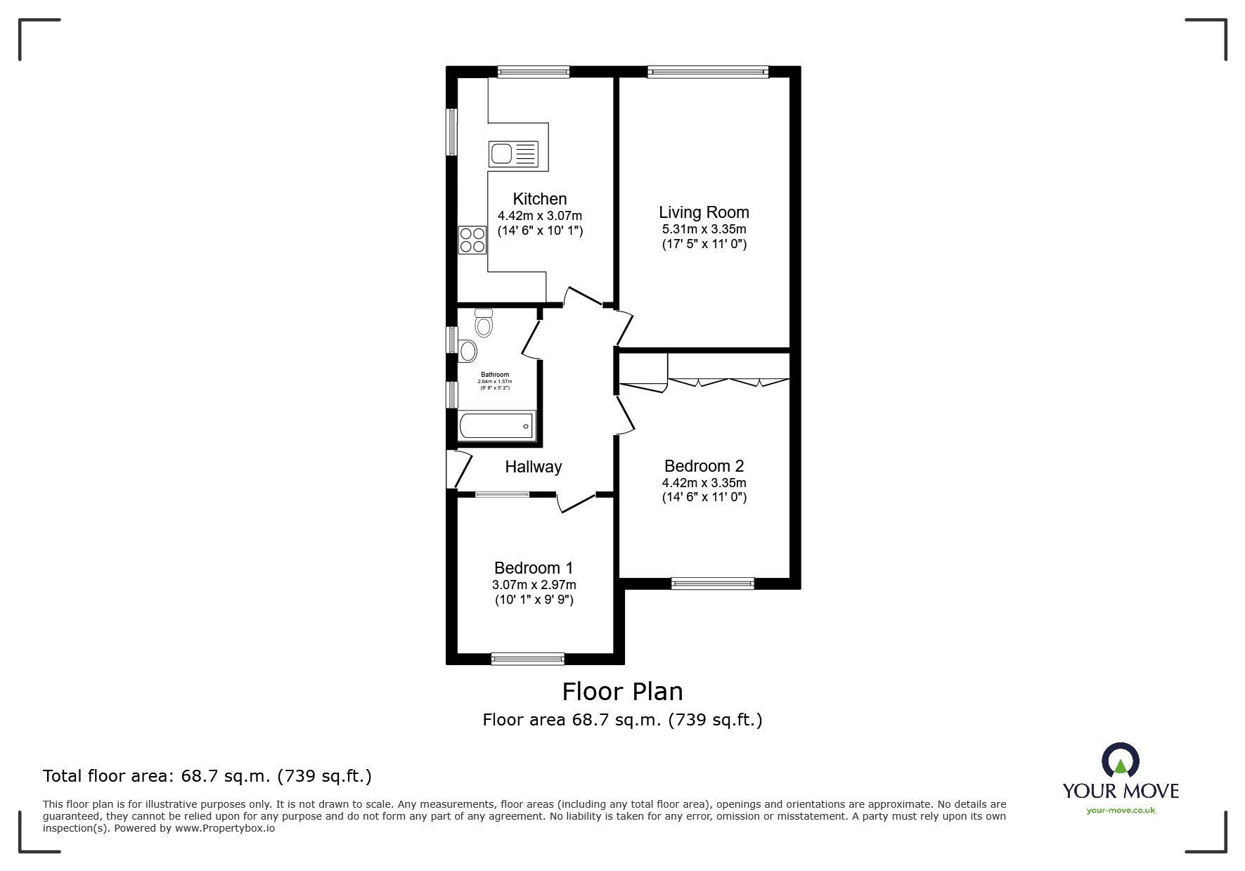Floorplan of 2 bedroom Flat for sale, Mount Pleasant Road, Hastings, East Sussex, TN34