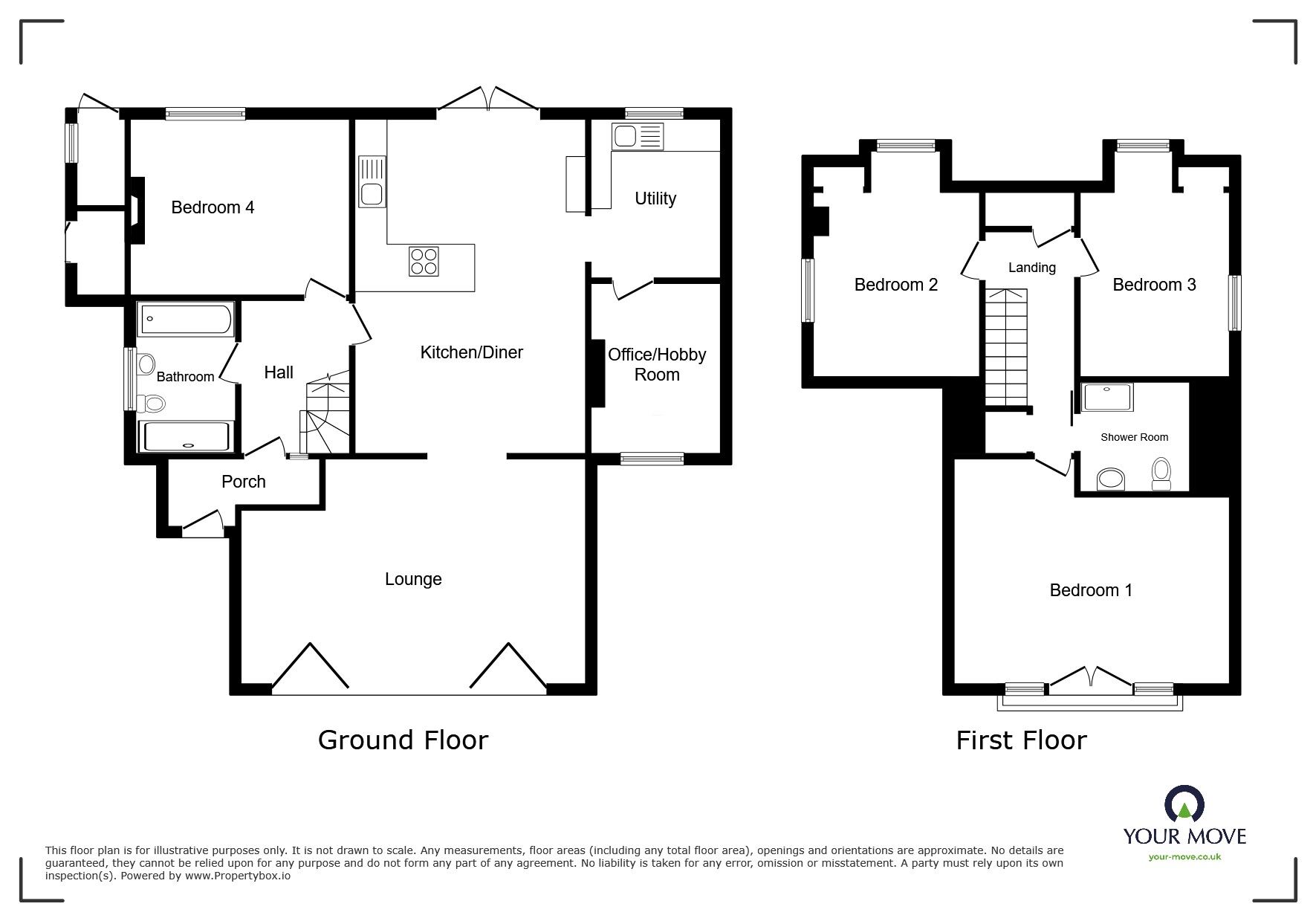 Floorplan of 4 bedroom Detached House for sale, Winchelsea Lane, Hastings, East Sussex, TN35