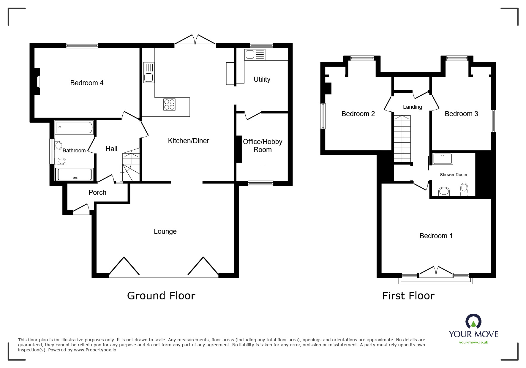 Floorplan of 4 bedroom Detached House for sale, Winchelsea Lane, Hastings, East Sussex, TN35