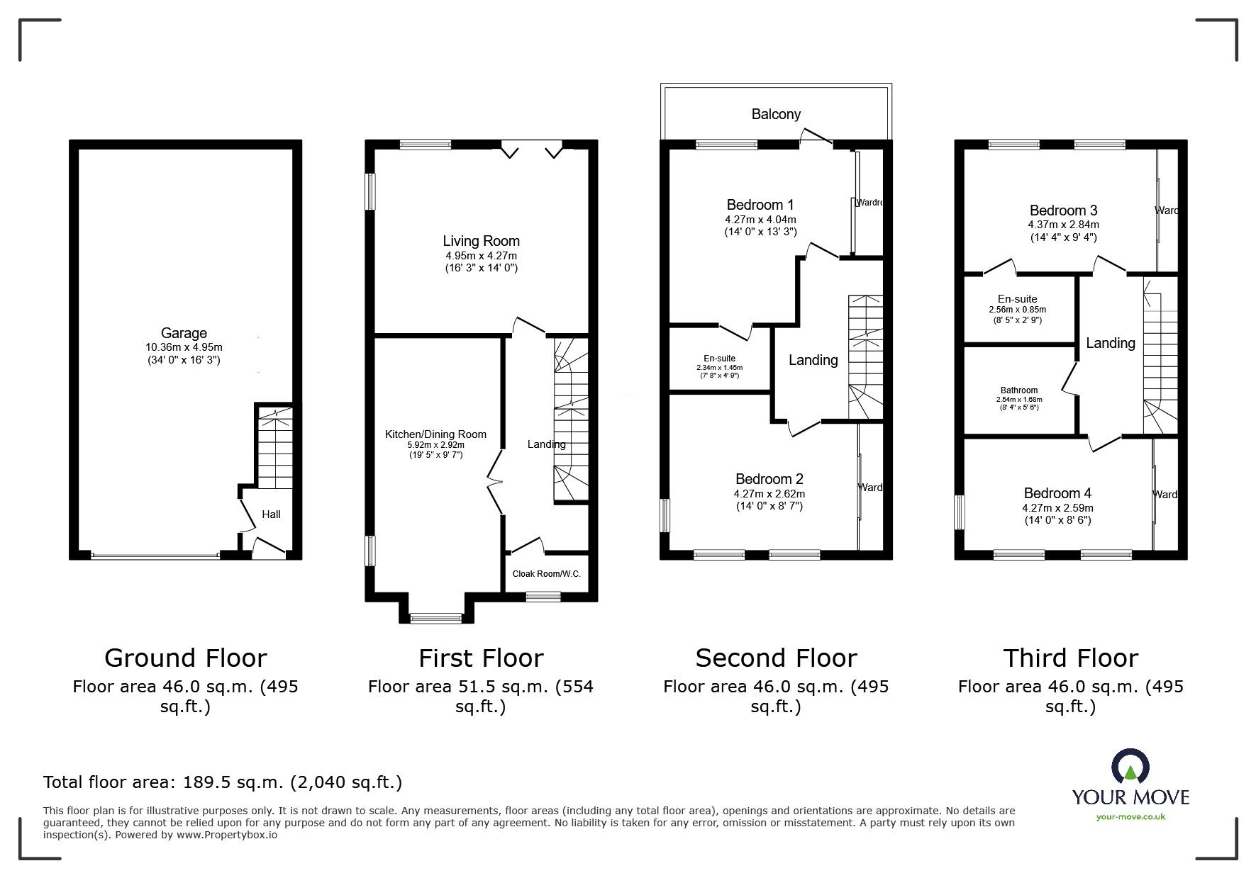 Floorplan of 4 bedroom Semi Detached House to rent, Archery Gardens, St. Leonards-on-Sea, East Sussex, TN38