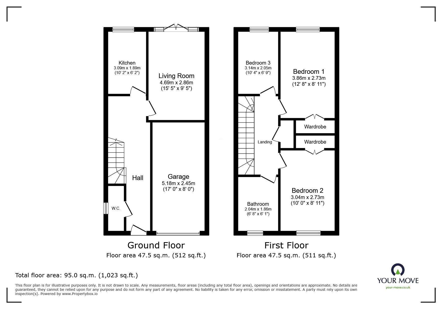 Floorplan of 3 bedroom End Terrace House for sale, Lynwood Close, St. Leonards-on-Sea, East Sussex, TN37