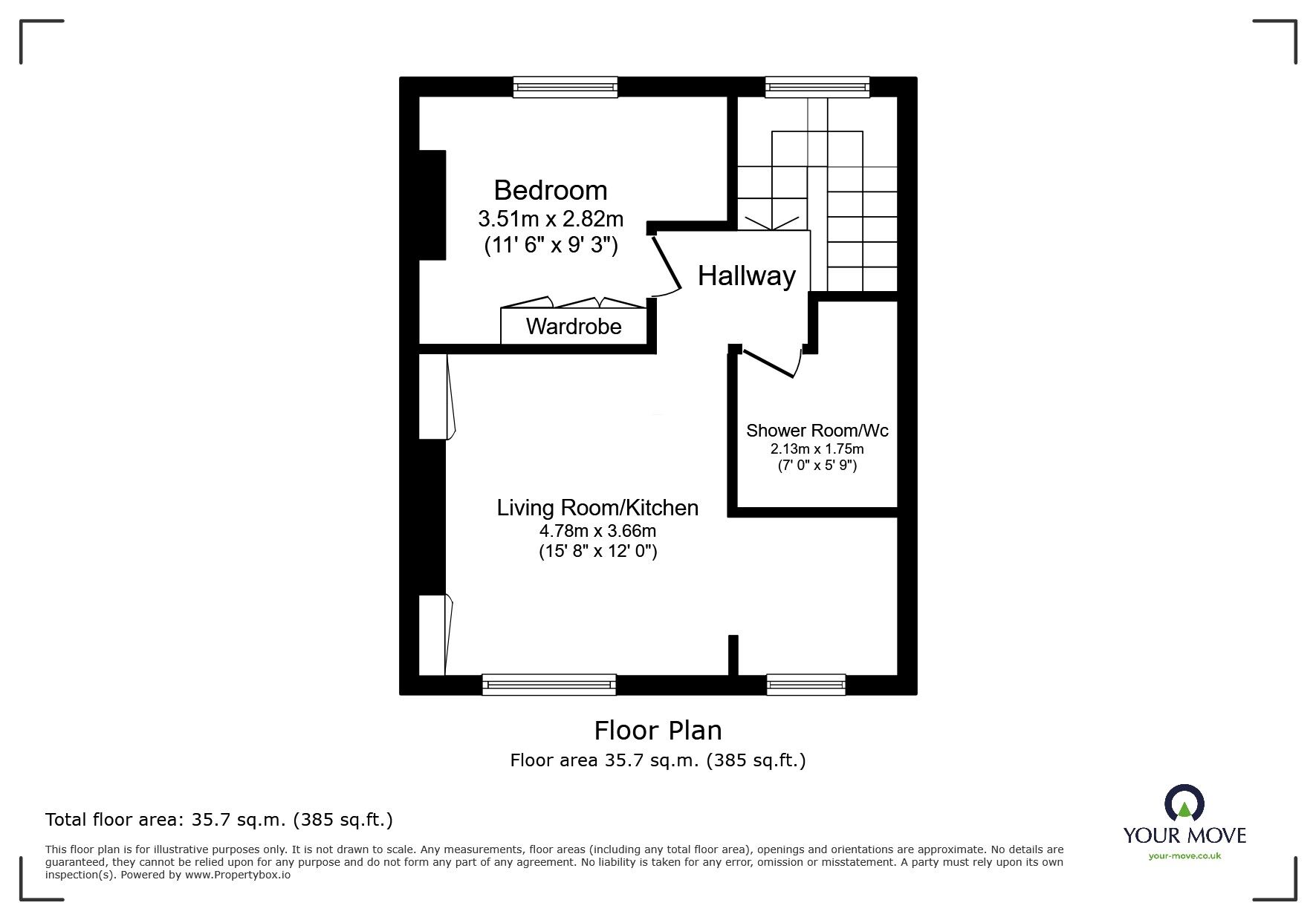 Floorplan of 1 bedroom Flat to rent, Southwater Road, St. Leonards-on-Sea, East Sussex, TN37