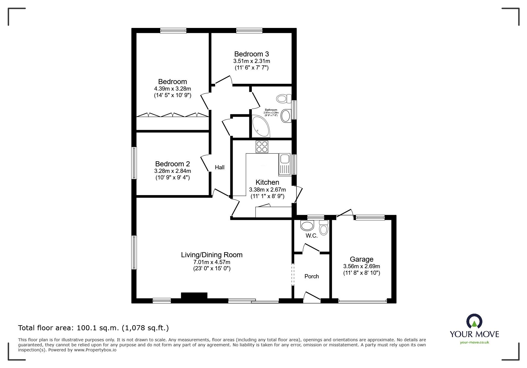 Floorplan of 3 bedroom Detached Bungalow for sale, St. Dominic Close, St. Leonards-on-Sea, East Sussex, TN38