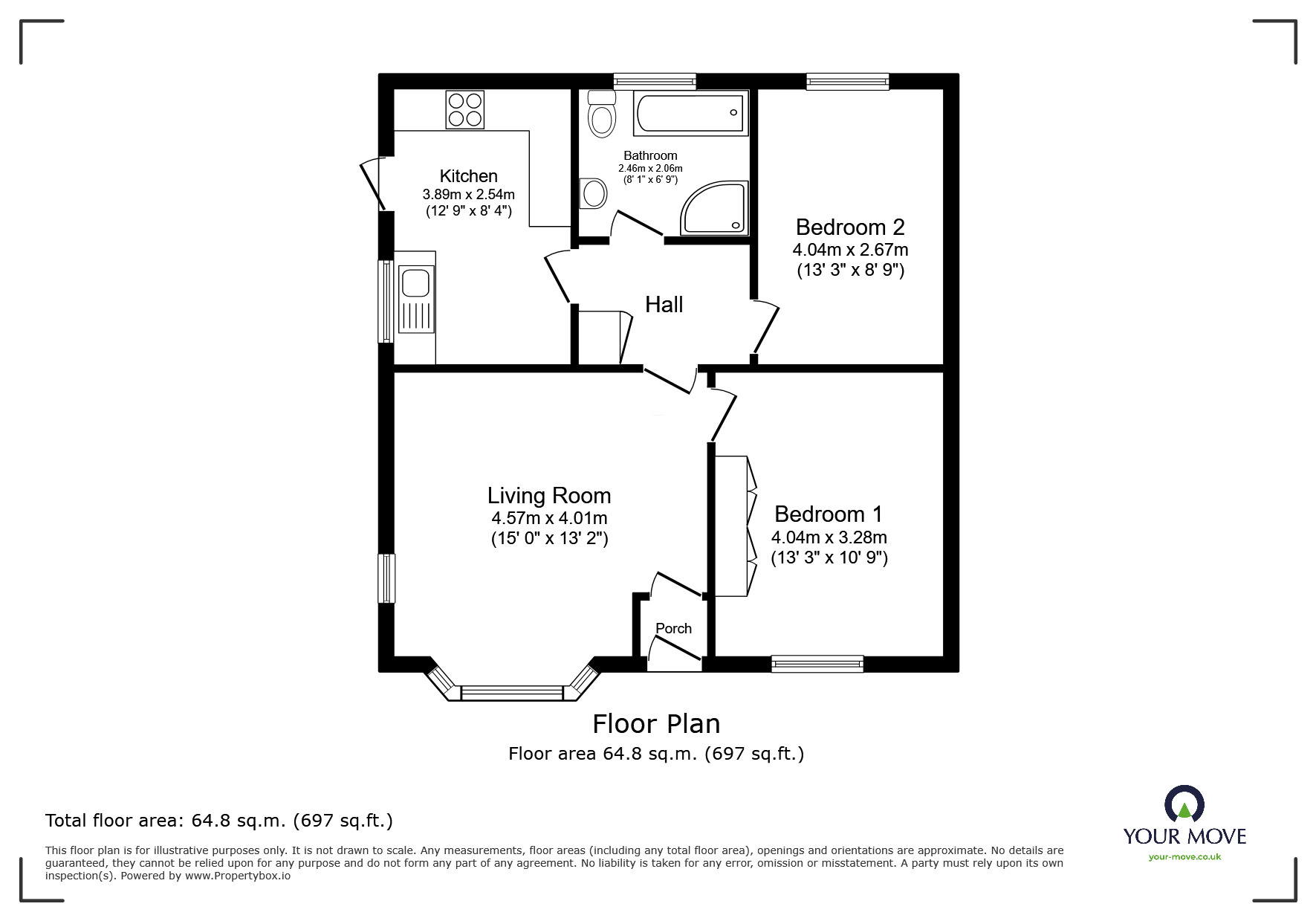 Floorplan of 2 bedroom Detached House for sale, Ashbrook Road, St. Leonards-on-Sea, East Sussex, TN37