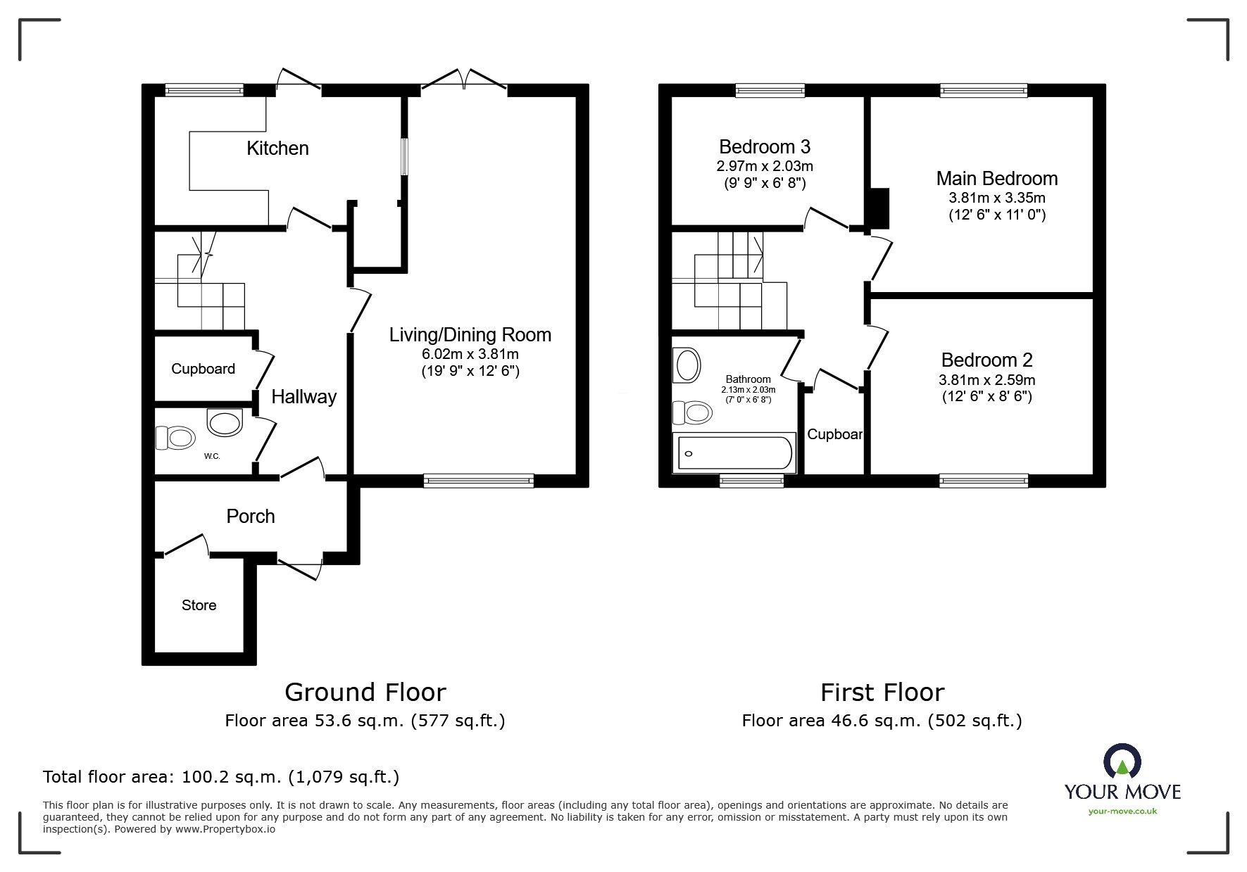 Floorplan of 3 bedroom Mid Terrace House for sale, Scutes Close, Hastings, East Sussex, TN34