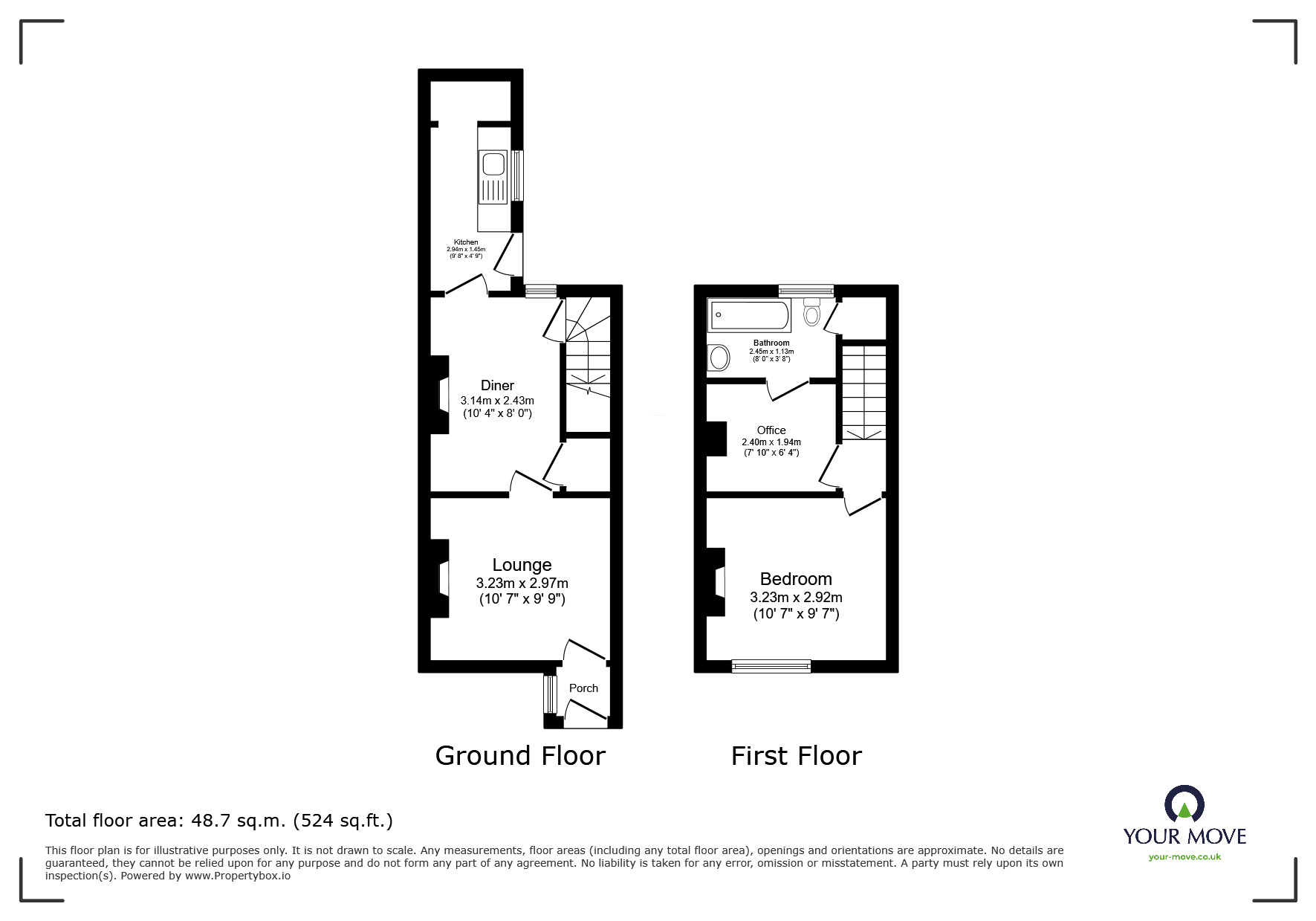 Floorplan of 1 bedroom Mid Terrace House for sale, Fairlight Road, Hastings, East Sussex, TN35