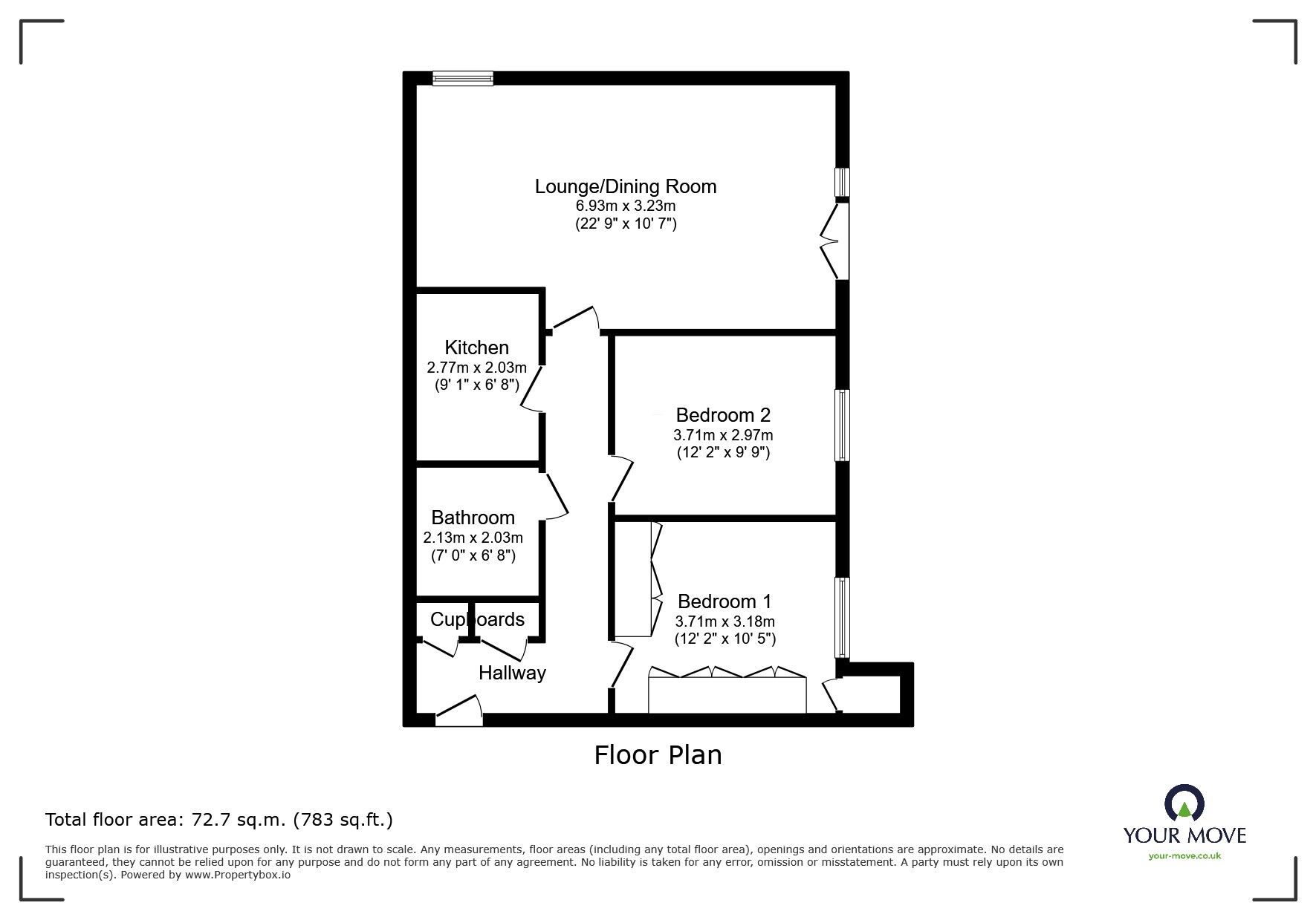 Floorplan of 2 bedroom Flat to rent, Helmsman Rise, St. Leonards-on-Sea, East Sussex, TN38