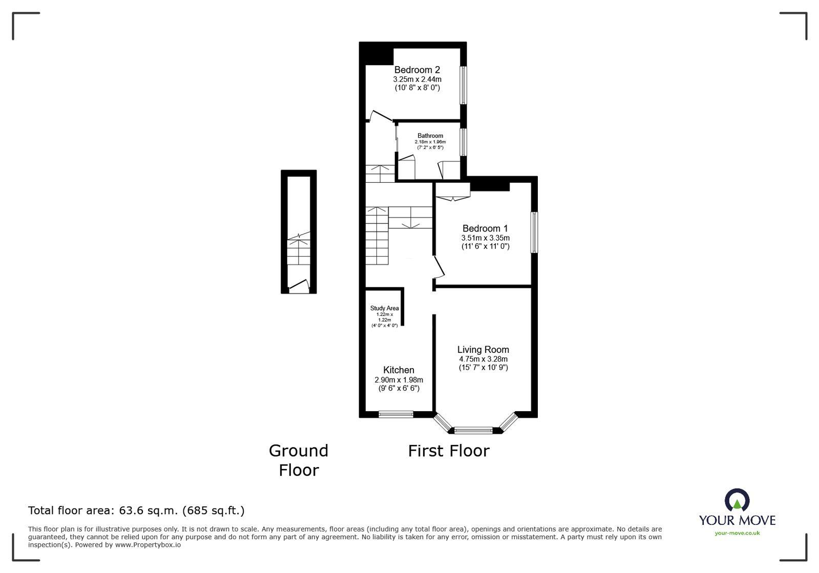 Floorplan of 2 bedroom Flat to rent, Tillington Terrace, Hastings, East Sussex, TN35