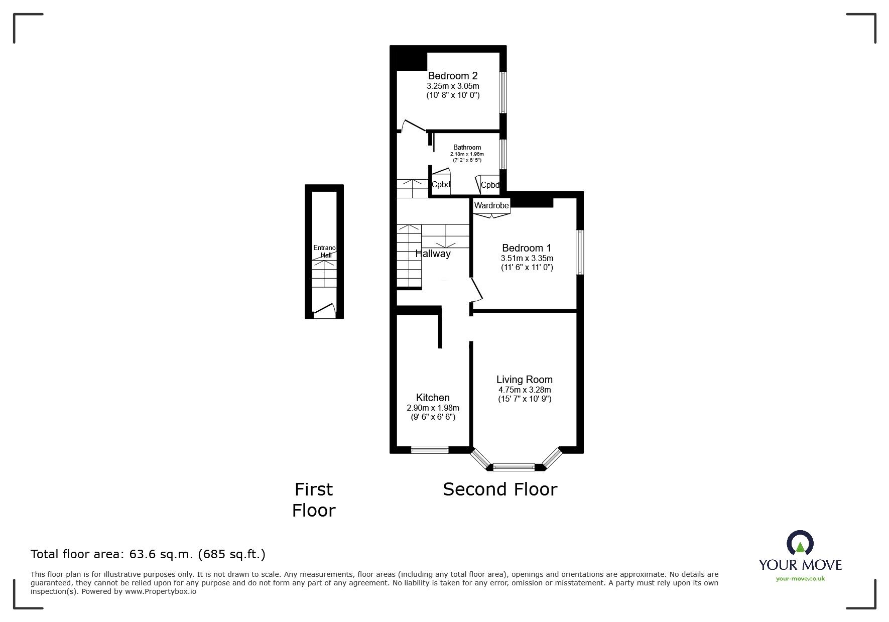 Floorplan of 2 bedroom Flat to rent, Tillington Terrace, Hastings, East Sussex, TN35