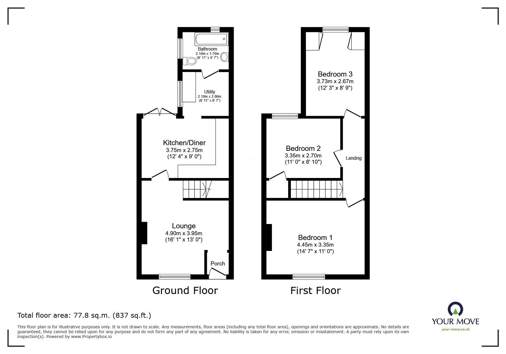 Floorplan of 3 bedroom Mid Terrace House for sale, Winchelsea Road, Hastings, East Sussex, TN35