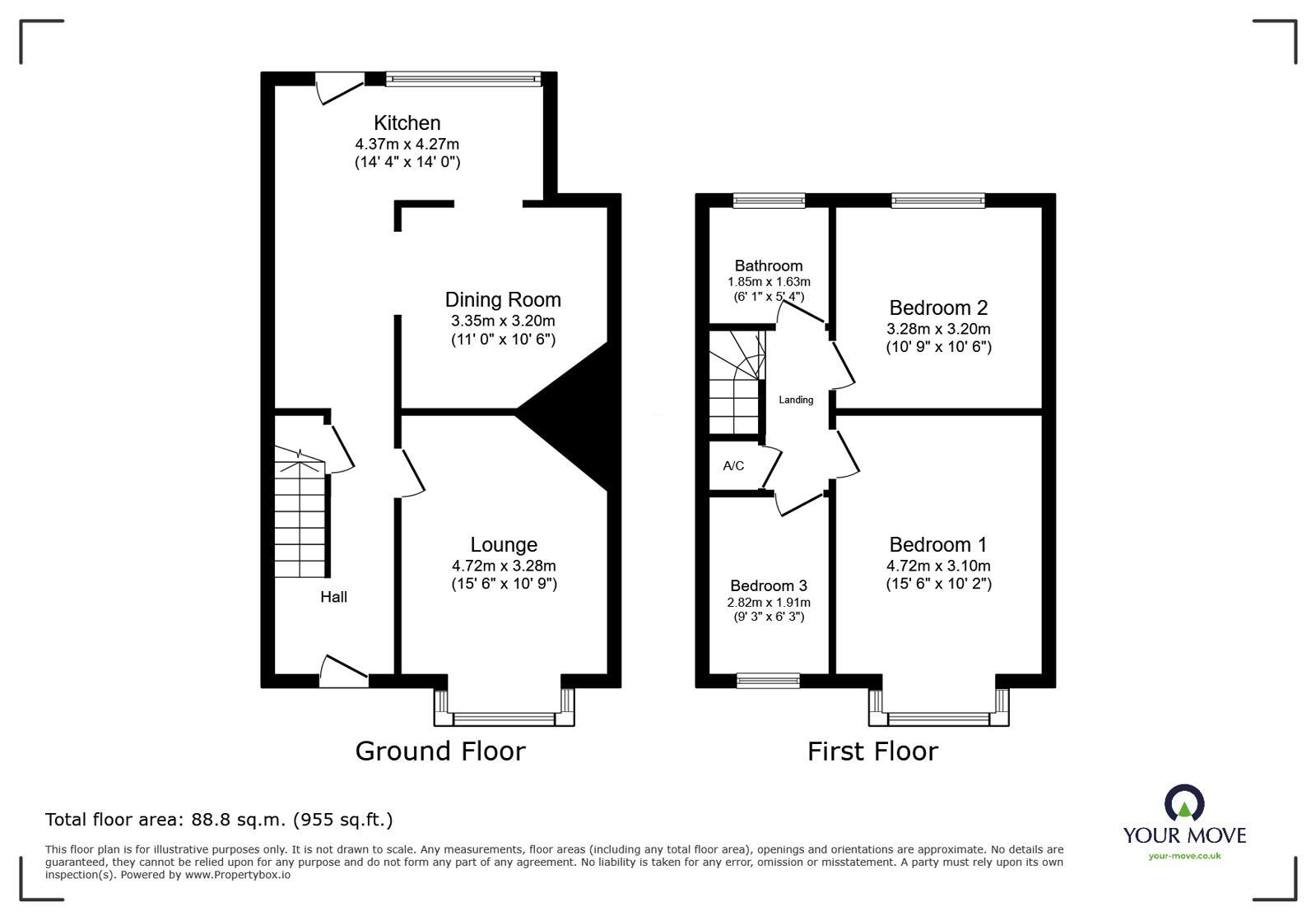 Floorplan of 3 bedroom Semi Detached House to rent, Bexhill Road, St. Leonards-on-Sea, East Sussex, TN38