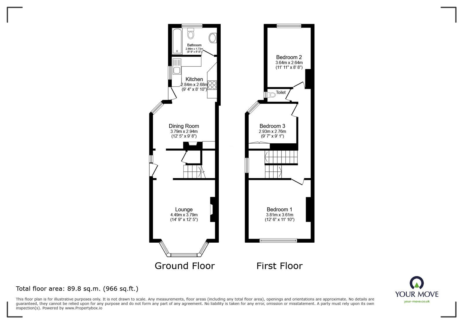 Floorplan of 3 bedroom End Terrace House for sale, Bexhill Road, St. Leonards-on-Sea, East Sussex, TN38