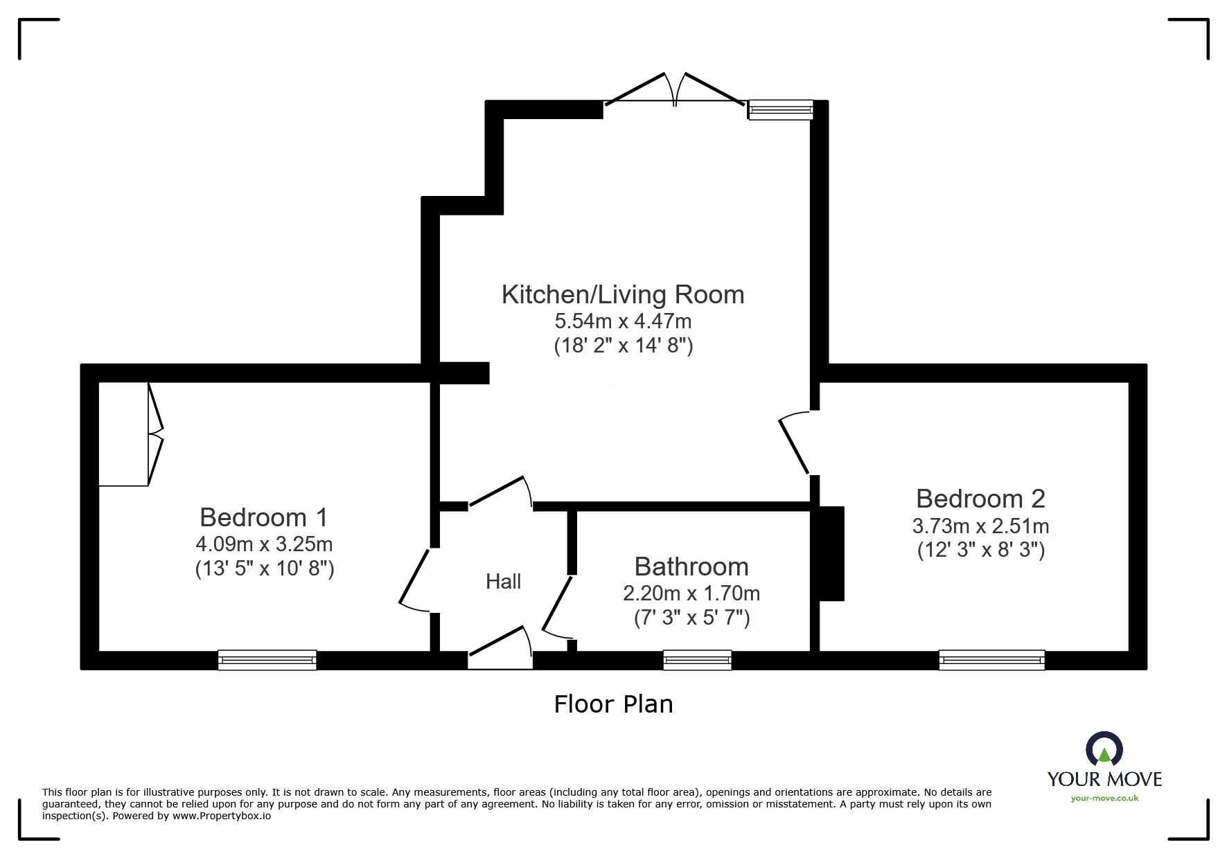 Floorplan of 2 bedroom Flat to rent, The Ridge, St. Leonards-on-Sea, East Sussex, TN37