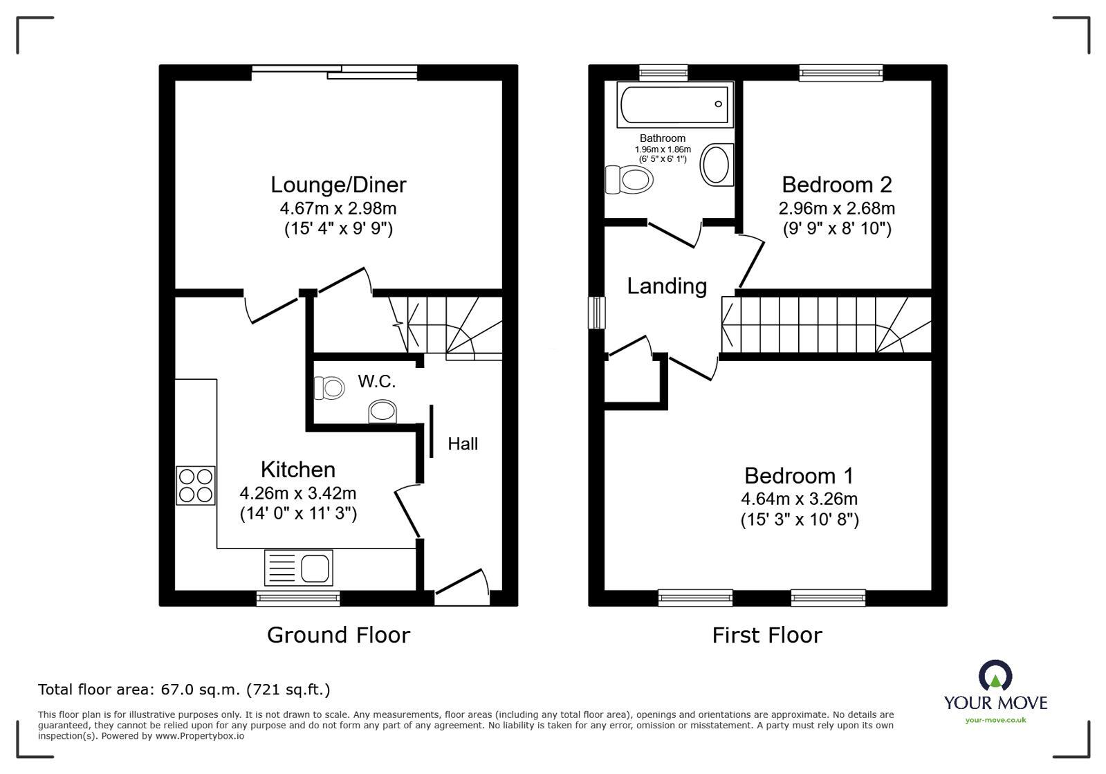 Floorplan of 2 bedroom Semi Detached House for sale, Oxley Close, St. Leonards-on-Sea, East Sussex, TN38