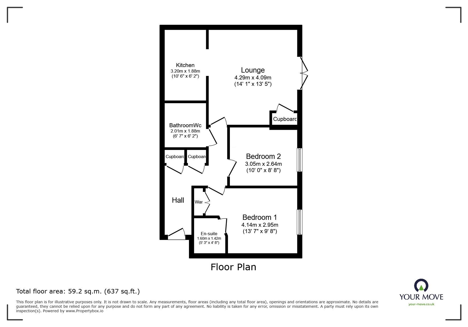 Floorplan of 2 bedroom Flat to rent, Arbourvale, St. Leonards-on-Sea, East Sussex, TN38