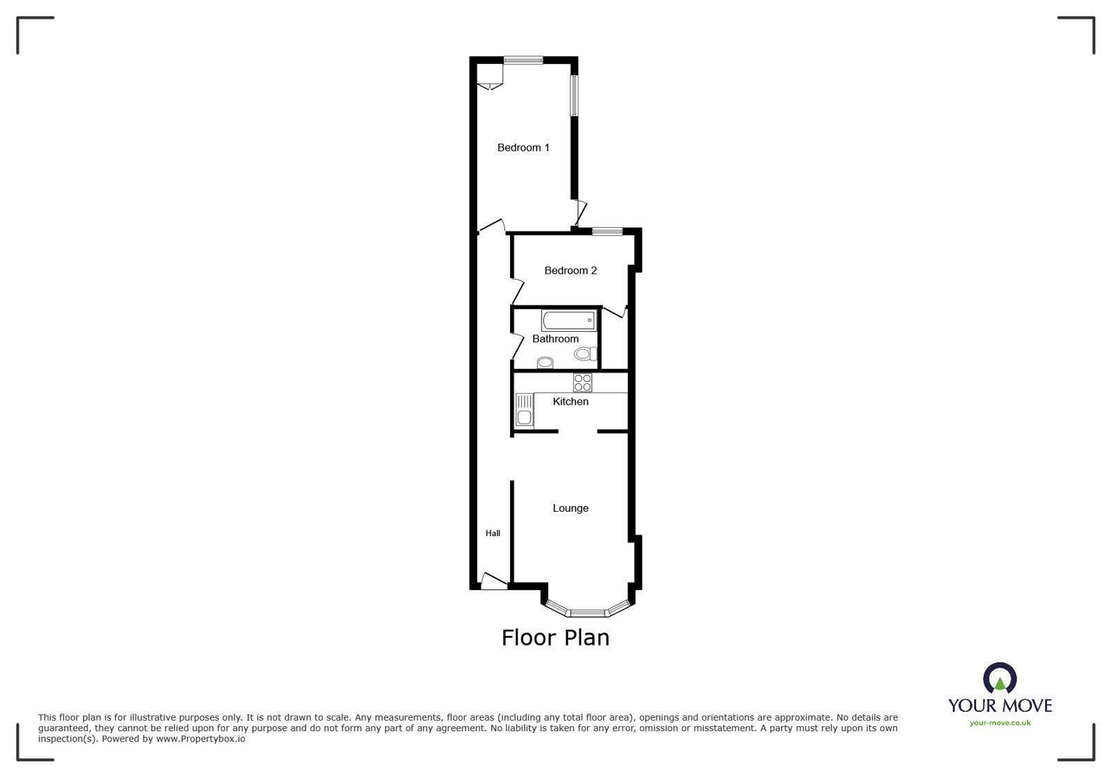 Floorplan of 2 bedroom Flat for sale, Havelock Road, Hastings, East Sussex, TN34
