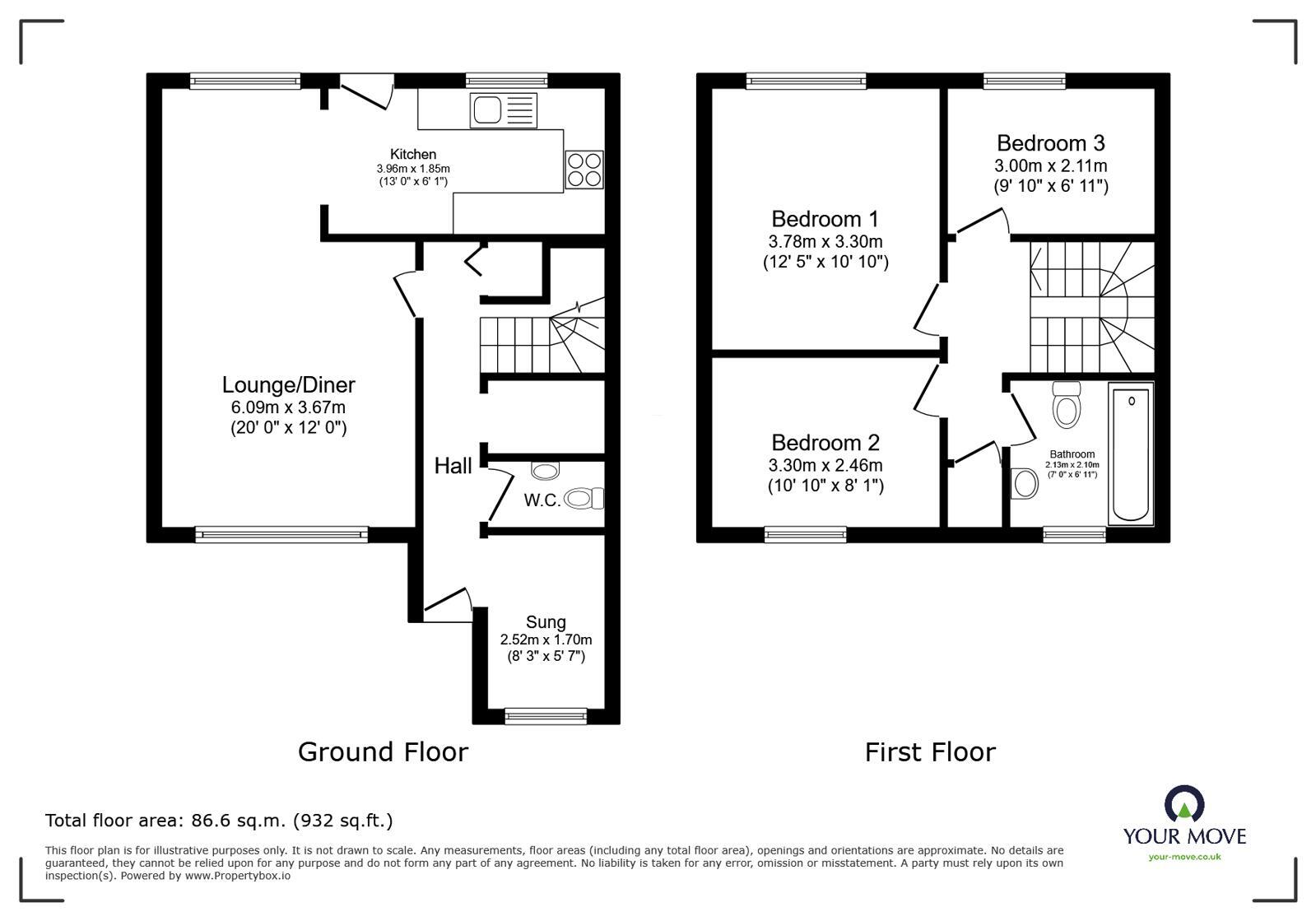 Floorplan of 3 bedroom Semi Detached House for sale, Wilmington Road, Hastings, East Sussex, TN34