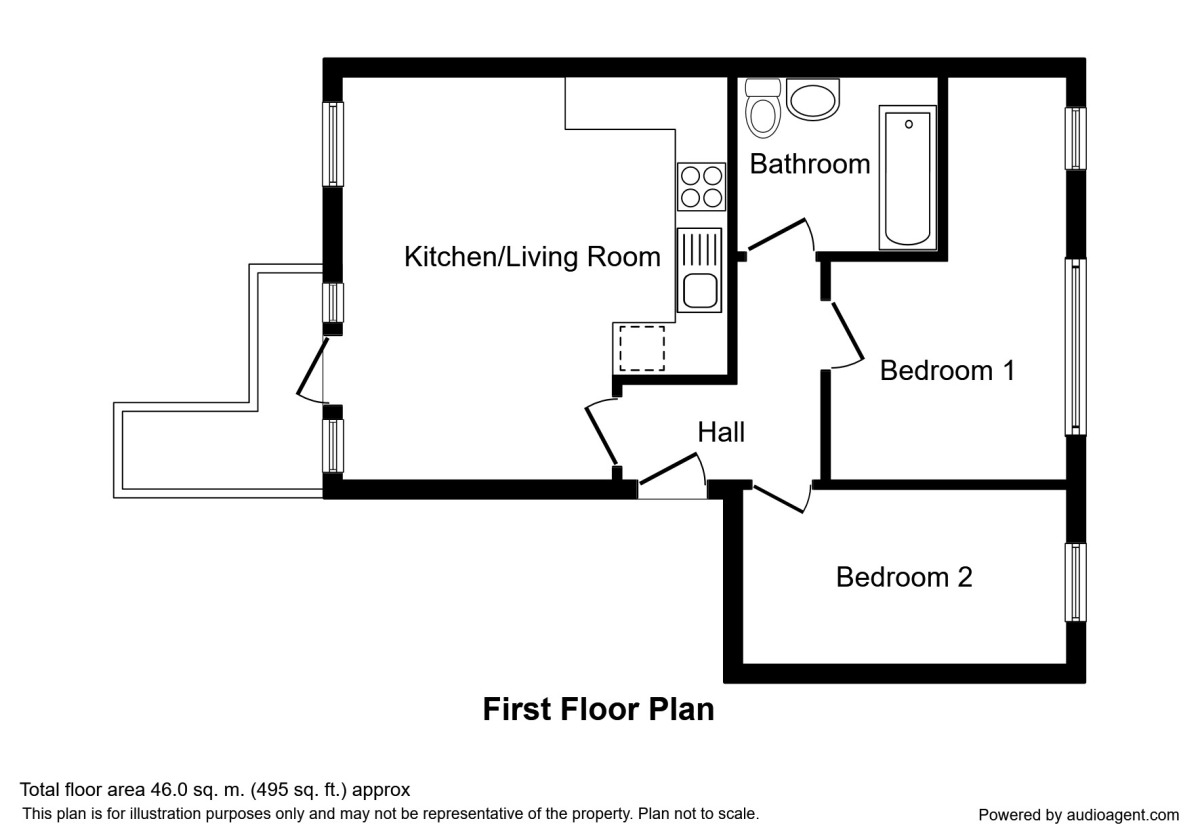 Floorplan of 2 bedroom Flat to rent, Flat 9 Windsor Court, Corner Hall, Hertfordshire, HP3