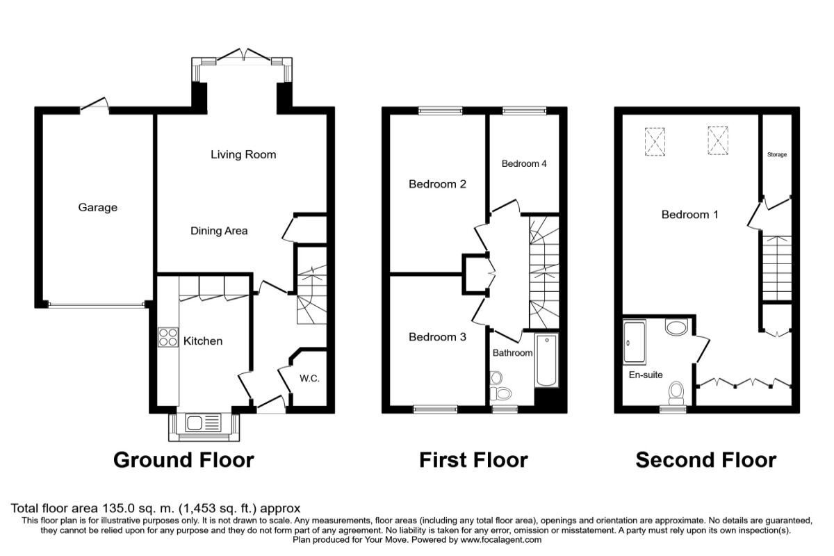 Floorplan of 4 bedroom Semi Detached House to rent, Admiral Avenue, Hemel Hempstead, Hertfordshire, HP2