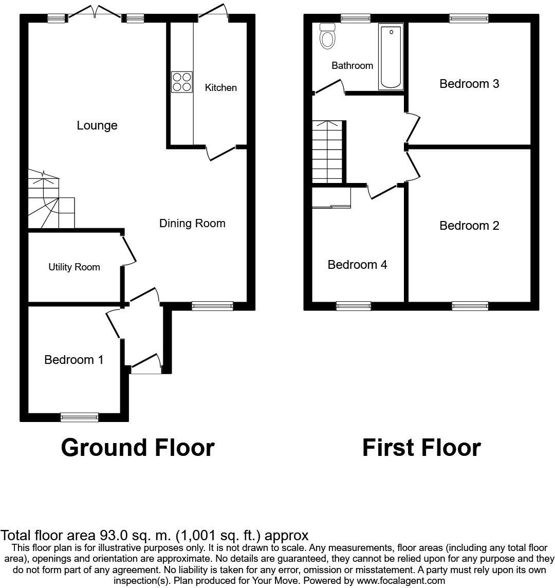 Floorplan of 3 bedroom Mid Terrace House to rent, Bronte Crescent, Hemel Hempstead, Hertfordshire, HP2