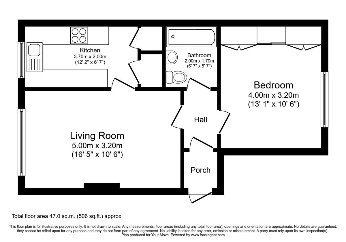 Floorplan of 1 bedroom  Flat to rent, Epping Green, Hemel Hempstead, Hertfordshire, HP2